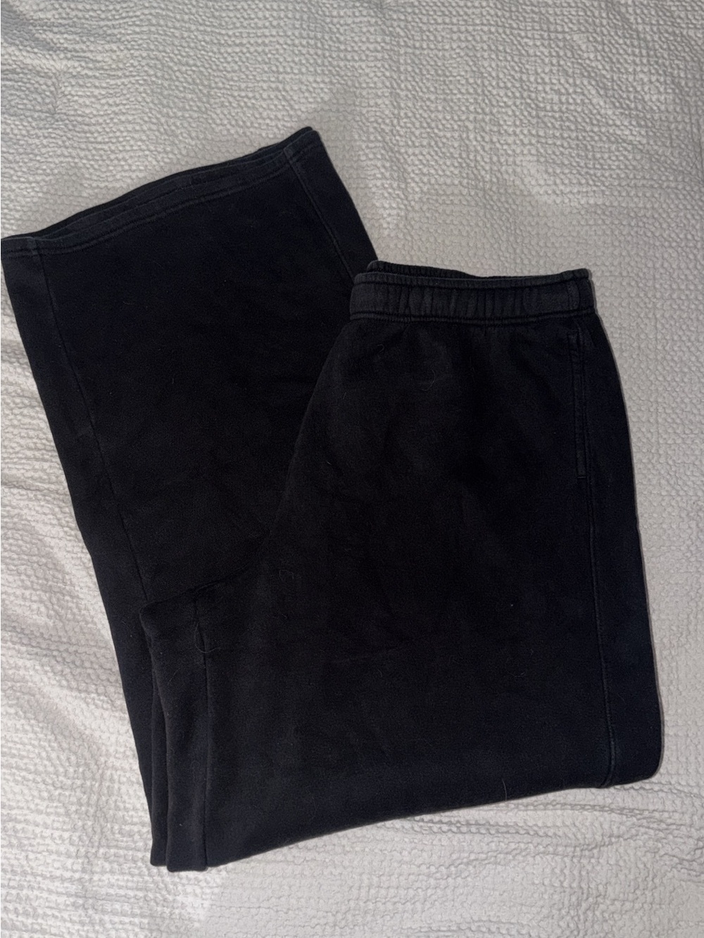 aerie Wide Leg Black Sweatpants